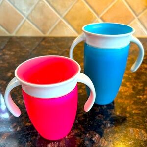 Set of 2 Munchkin® Miracle® 360° Trainer Unisex Spill Proof Sippy Cups w/Handles